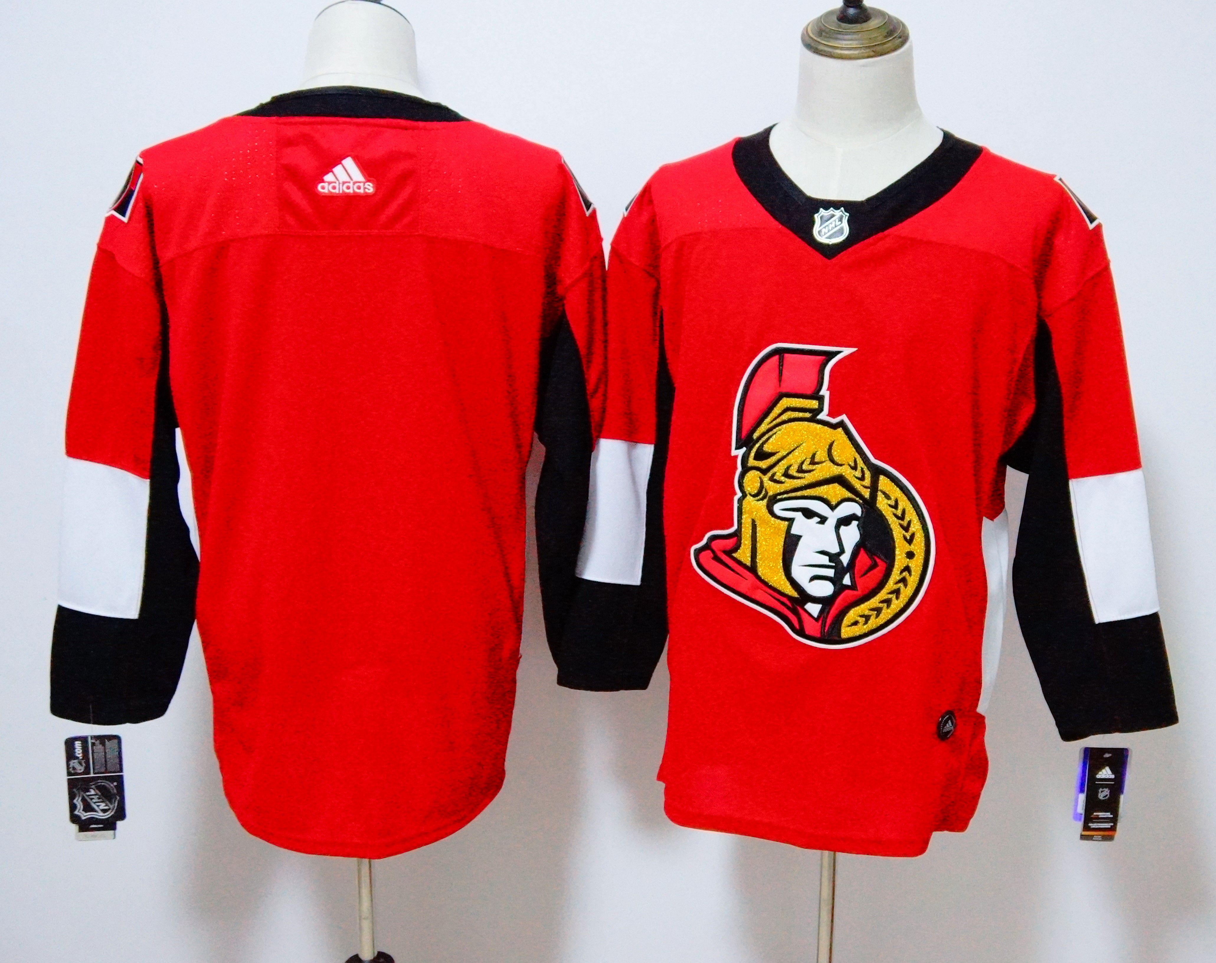Men Ottawa Senators Blank red Adidas Hockey Stitched NHL Jerseys->calgary flames->NHL Jersey